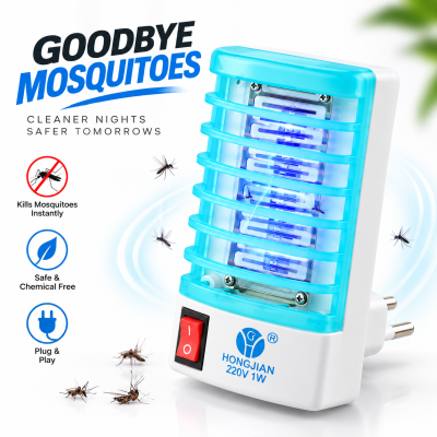 Electric Mosquito Killer Lamp – Non-Toxic Insect Killer & Night Light with 220V Plug, Low Power Consumption & 5 Sq. Meter Coverage for Safe Home Use